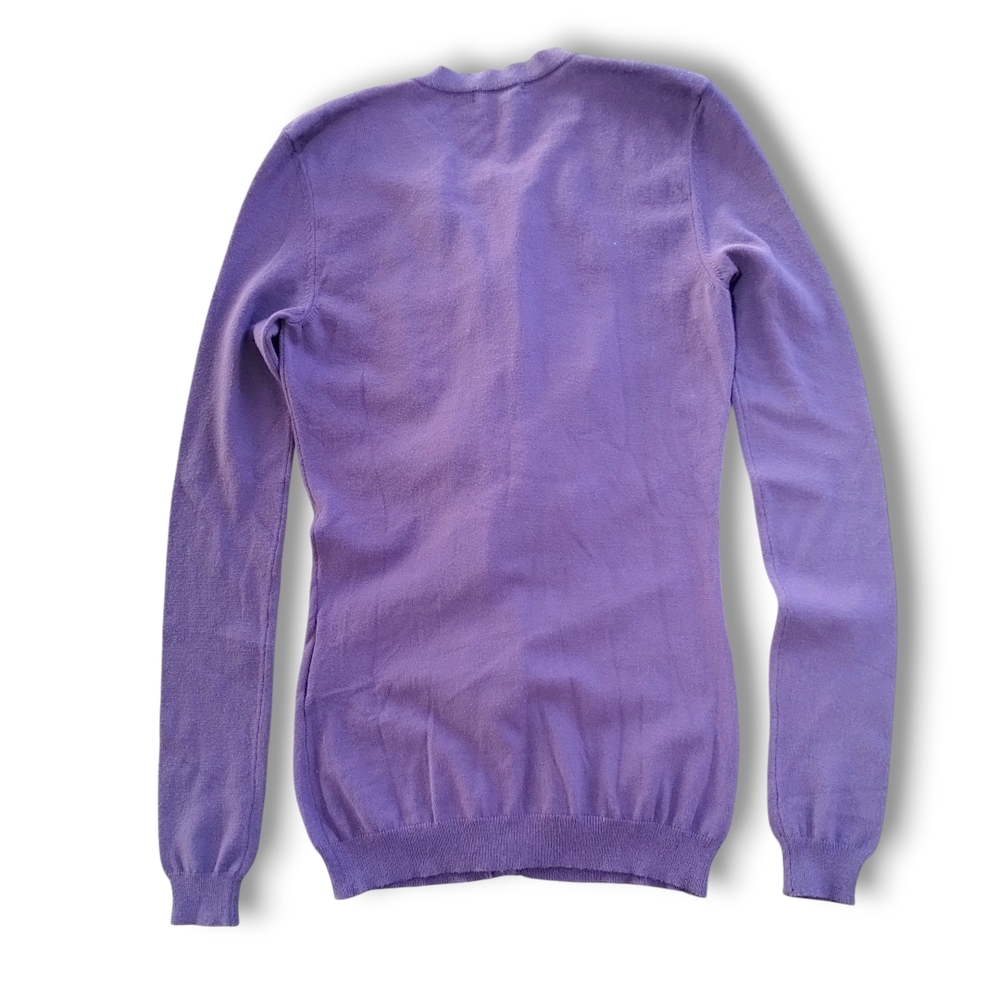 Miu Miu Violet Virgin Wool Ruffle Cardigan NWT Authenticated Italy - Picture 4 of 10